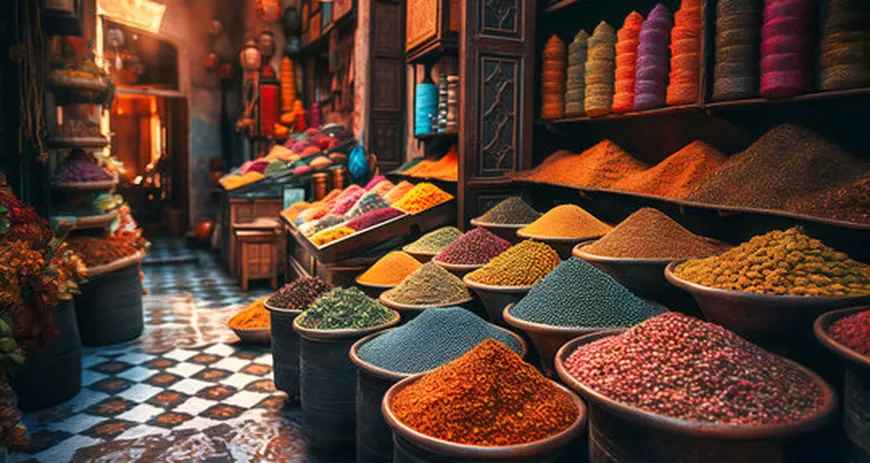 exotic spices colorful market display
